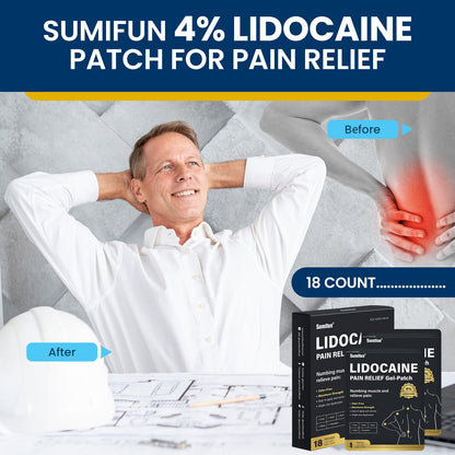 Sumifun 4% Lidocaine Pain Relief Patches - 18 Count Patches for Back, Shoulder, Muscle, Joints, Knee Pain Relief - Lower Back Pain Relief Products - Pain Patches Maximum Strength Lidocaine SumifunBuy Supplements Australia