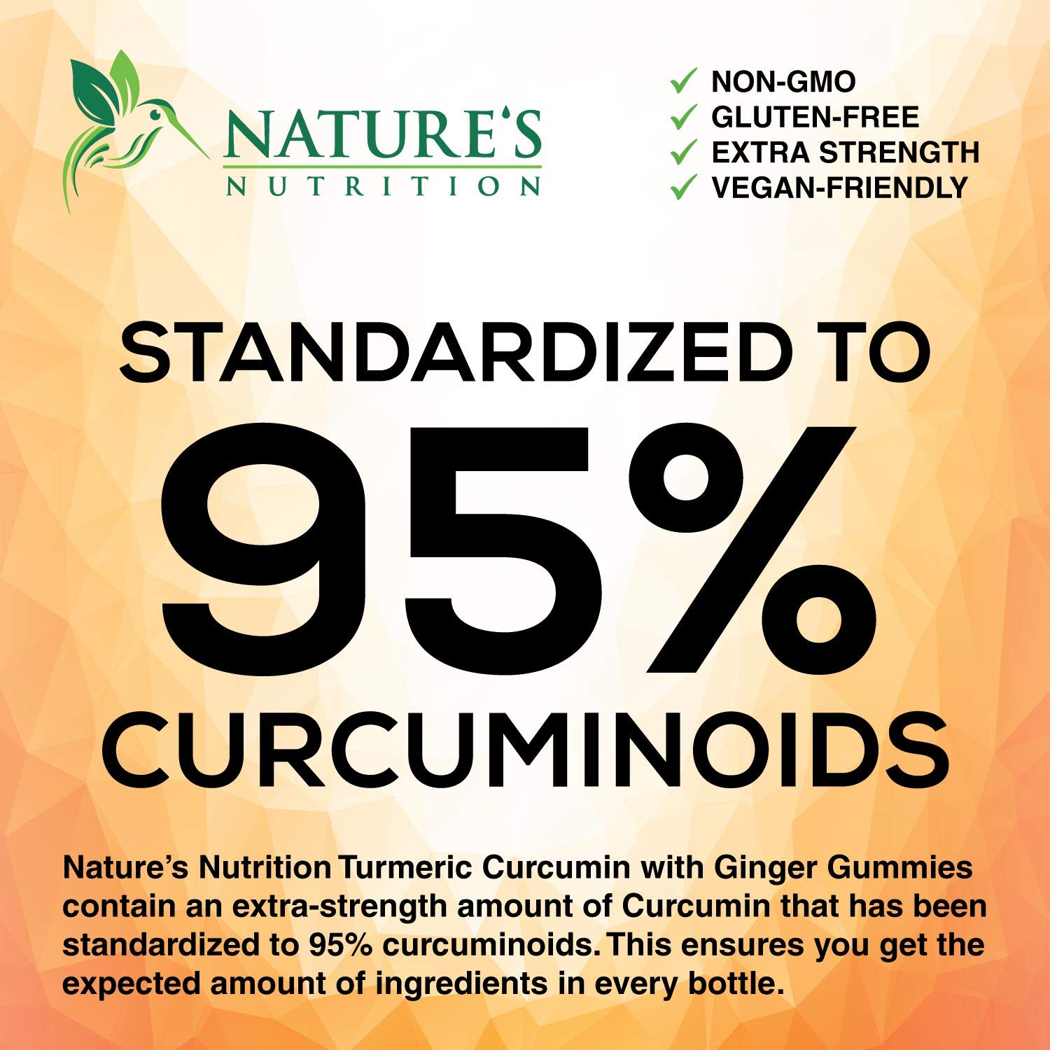 Turmeric Ginger Gummies - Vegan Turmeric Curcumin Gummy with 95% Curcuminoids Nature's NutritionBuy Supplements Australia