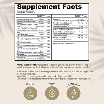 PAPCLEAR Physician Formulated | All Natural Immune Support Supplement | Advanced Powerful Immunity Booster | 21 Vitamins & Nutrients with Organic Shiitake Mushroom & Lycopene | 90 Capsules | Pack of 1 HPD RxBuy Supplements Australia