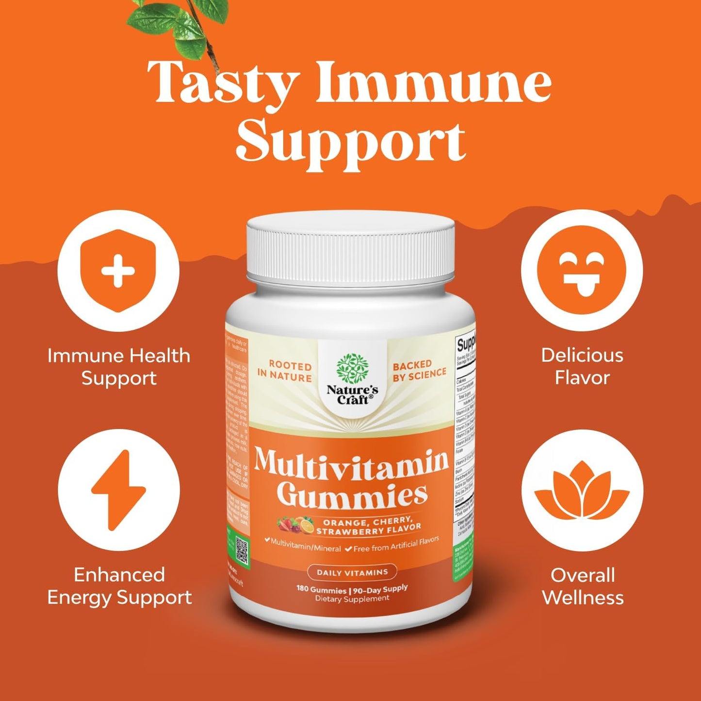 Potent Daily Multivitamin Gummies for Adults - Wellness Blend of Vitamin D A C E B12 Zinc and Biotin - Adult Vitamin Gummy for Energy and Immune Health Natures CraftBuy Supplements Australia