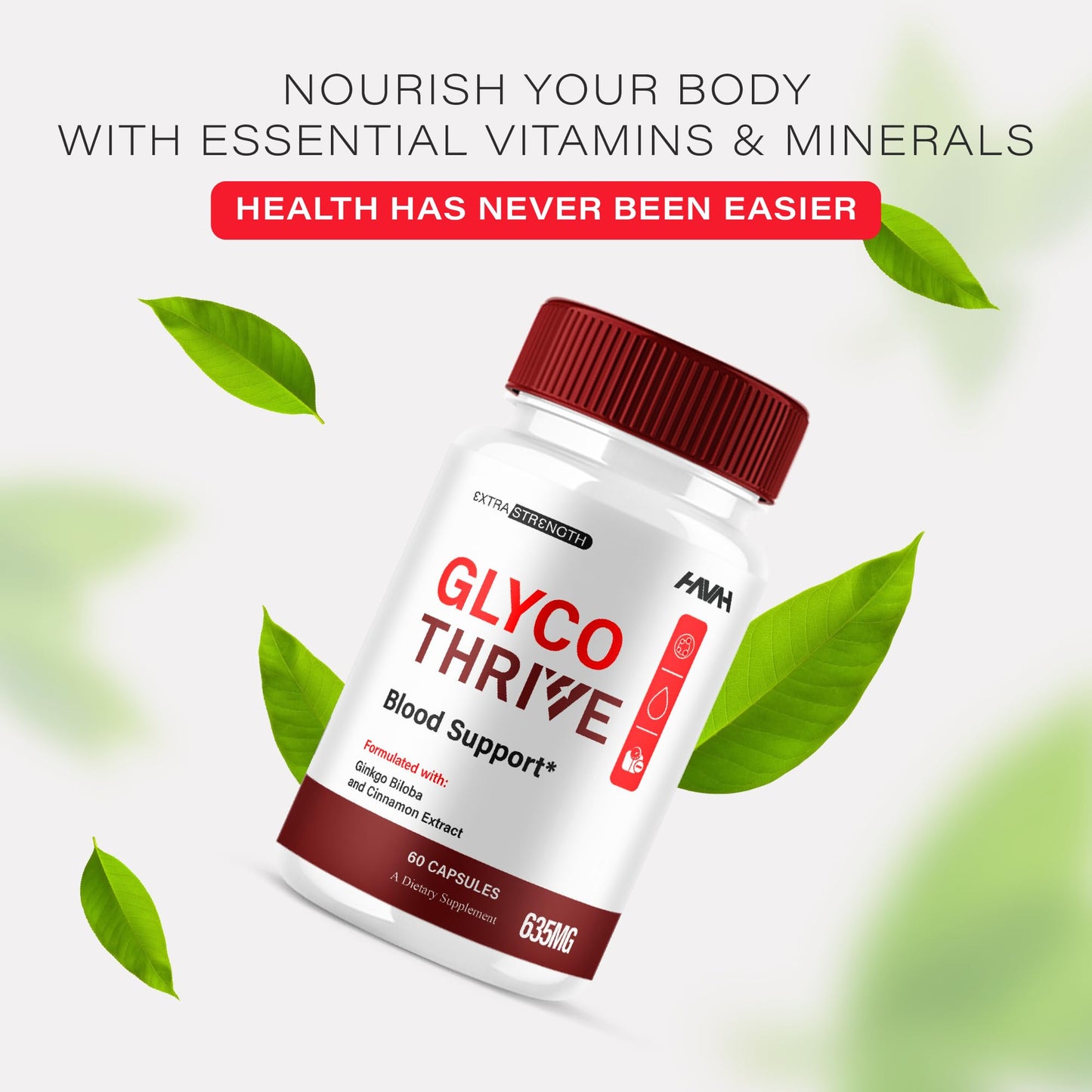(2 Pack) Glyco Thrive Blood Support GlycoThrive Maximum Strength Capsules, Glyco Thrive Advanced Daily Multivitamin Health and Wellness Supplement, GlycoThrive Health Support Pills (120 Capsules) HavahBuy Supplements Australia
