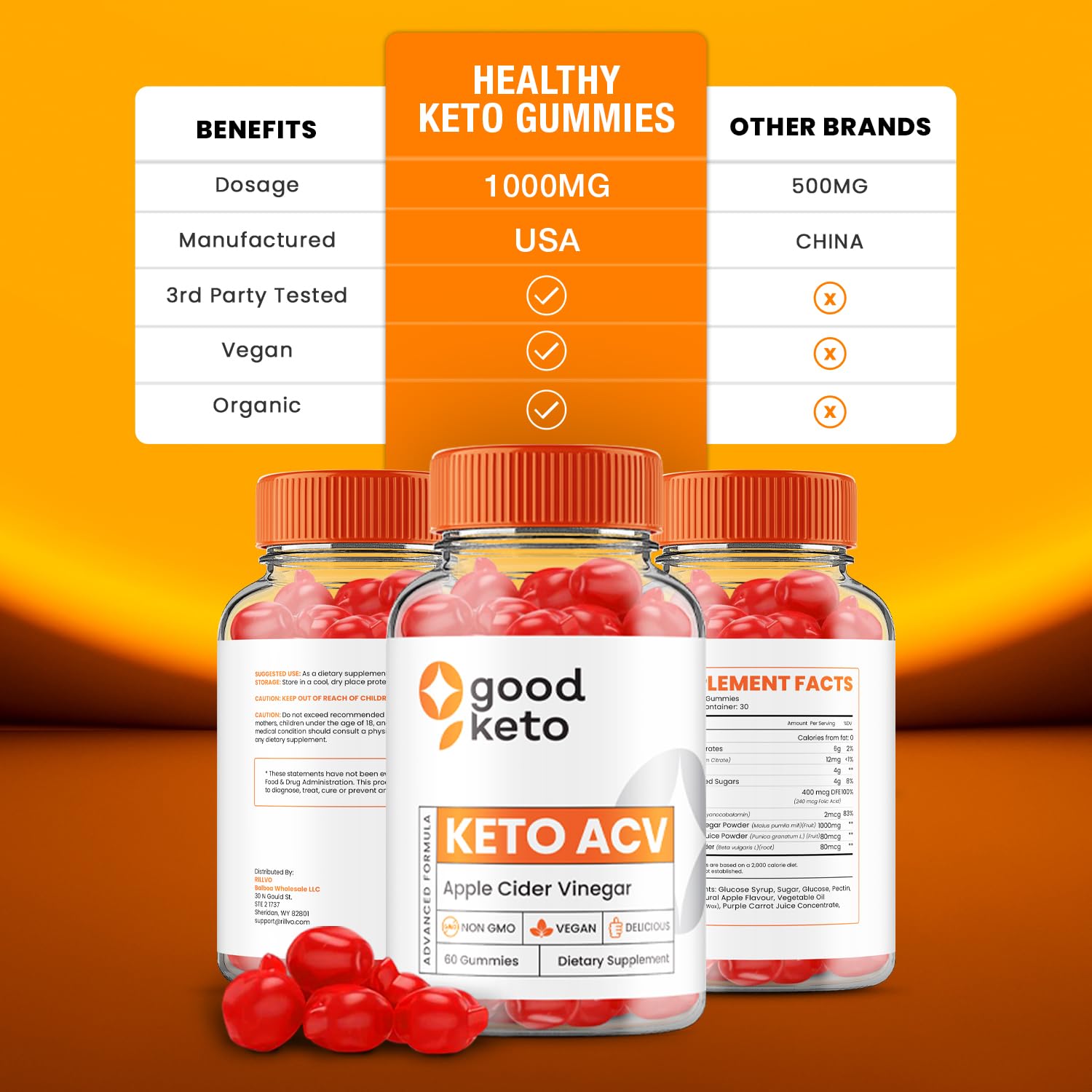 (2 Pack) Good Keto ACV Gummies - Official - Keto Good ACV Advanced Formula Plus Apple RillvoBuy Supplements Australia
