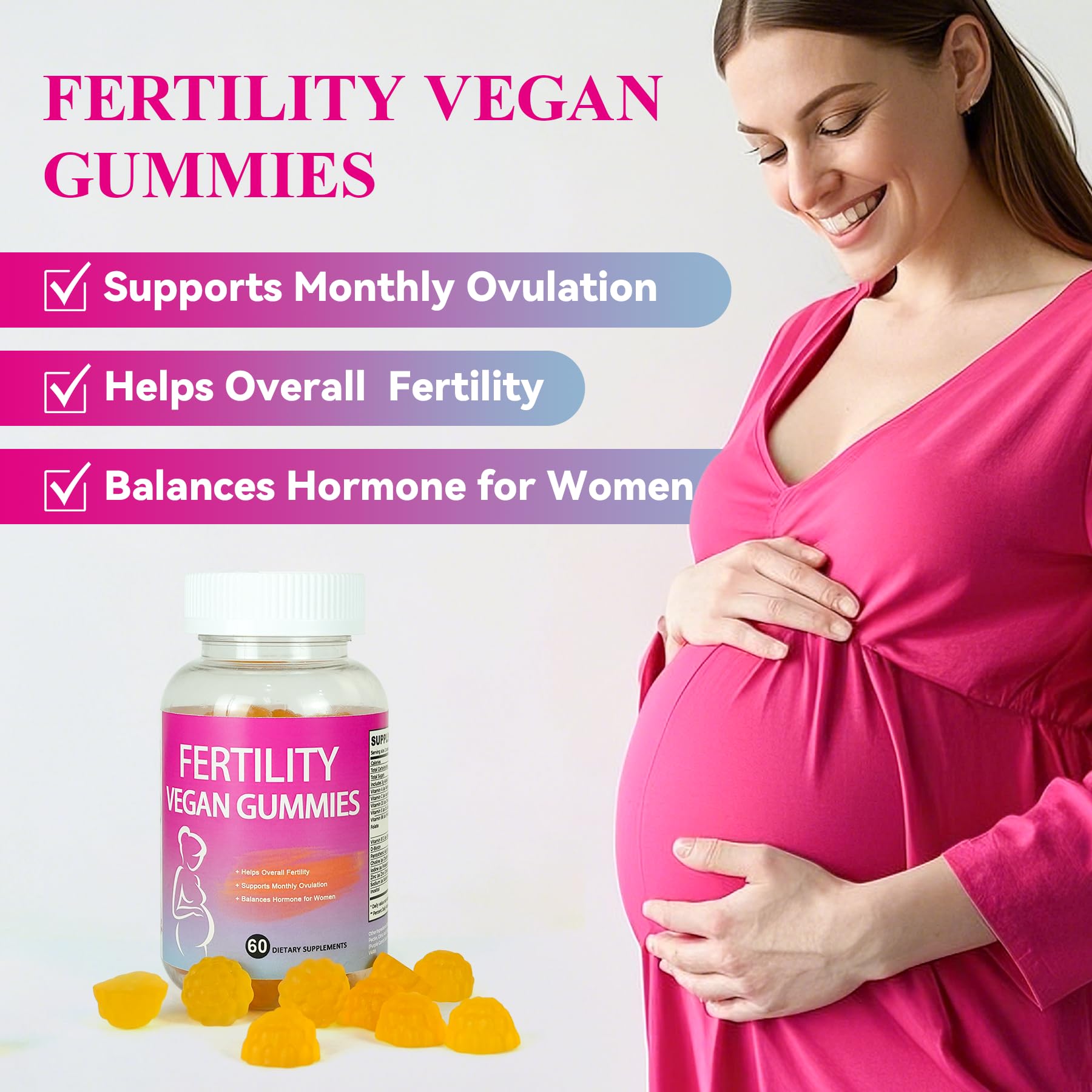 Fertility Gummies for Women to Get Pregnant Fast, Folic Acid Conception Gummies to Boost Fertility for Her, 60 Count Fertility Vitamin Gummy Support Hormone Balance, Ovulation & Period Cycle AromlifeBuy Supplements Australia