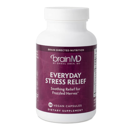 BRAINMD Dr Amen Everyday Stress Relief - 120 Capsules - Promotes Relaxation & Focus - Non-Drowsy - Gluten Free - 30 Servings BRAINMDBuy Supplements Australia