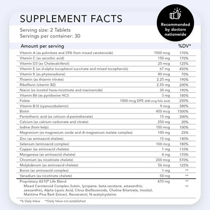 Nugevity AS 10® Life – Stress, Immune Support and Anti Aging Supplement - Multivitamin and Antioxidants Tablet, Resveratrol, Alpha Lipoic Acid Nugevity