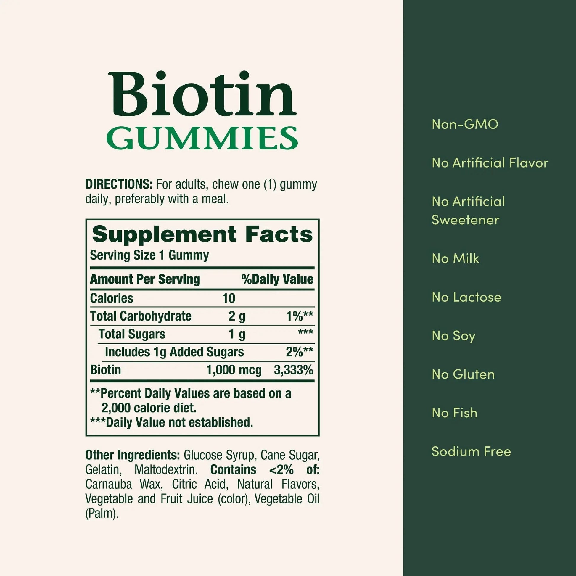 Nature's Bounty Biotin Gummy, Vitamin Supplement, Supports Healthy Hair, Skin, and Nails, Fruit Flavored Gummies, 1000 mcg, 110 Count Nature's Bounty