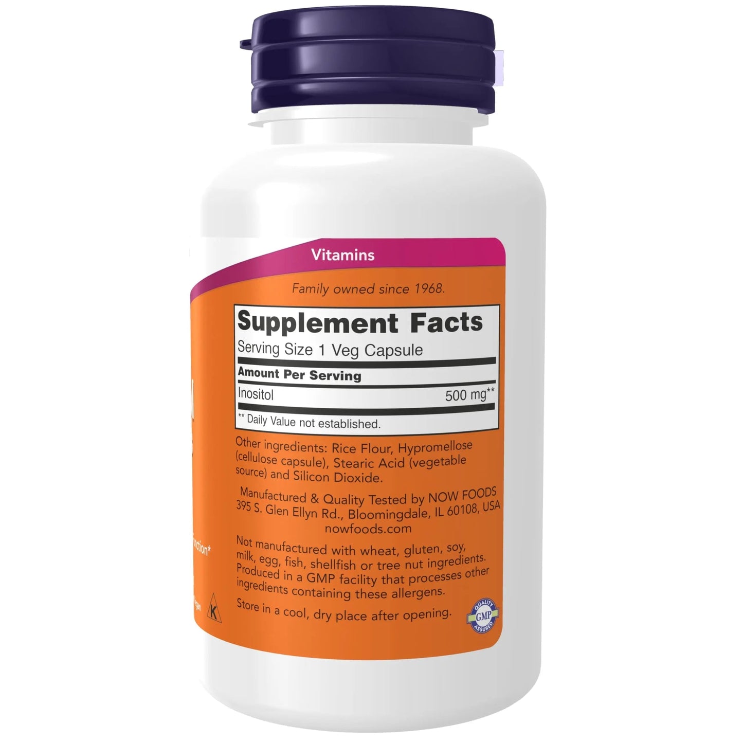 NOW Foods Foods Inositol 500mg,100 Capsules (Pack of 3) NOW FoodsBuy Supplements Australia