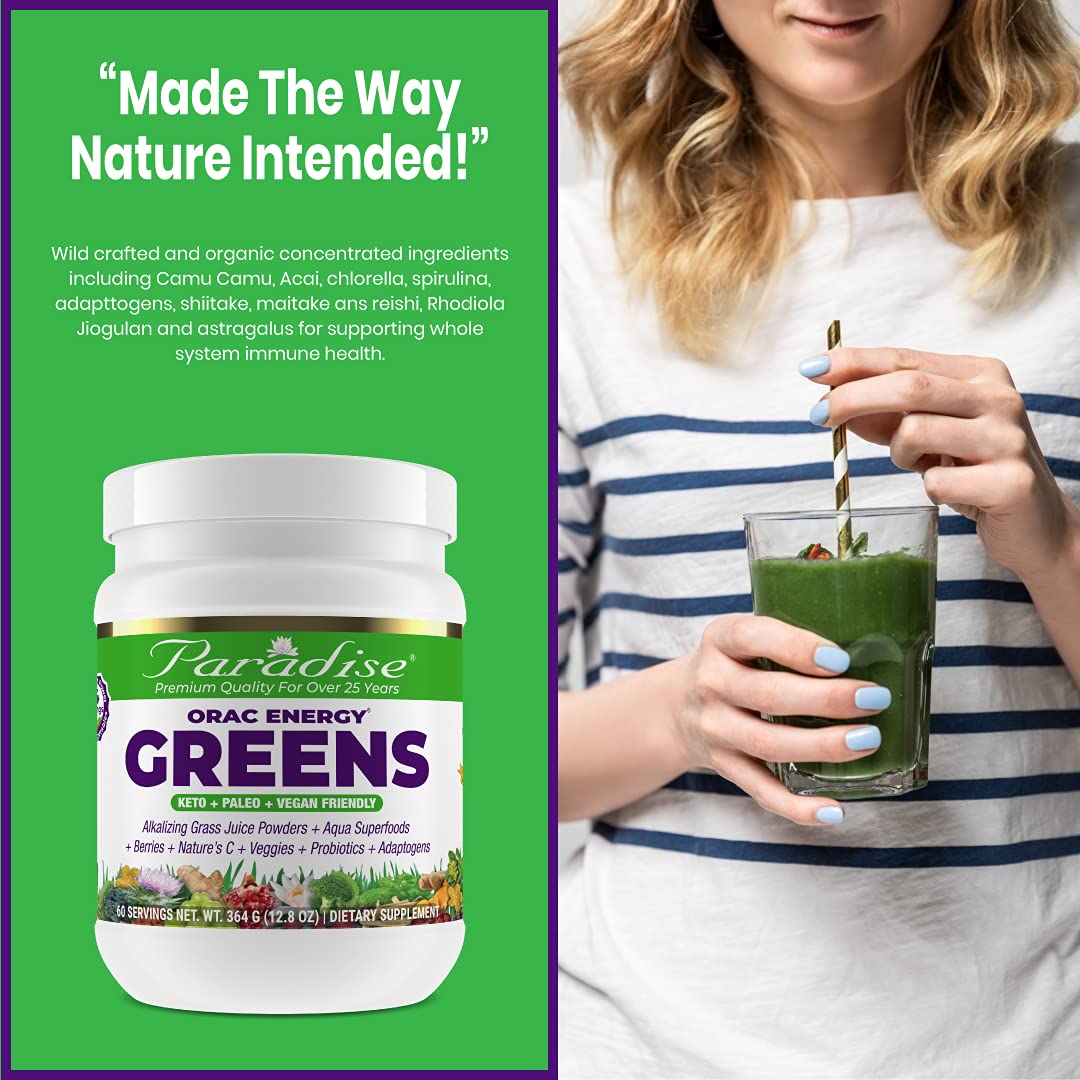 Paradise ORAC Energy Greens Powder Extract, Super Antioxidants, Probiotics for Gut Paradise HerbsBuy Supplements Australia