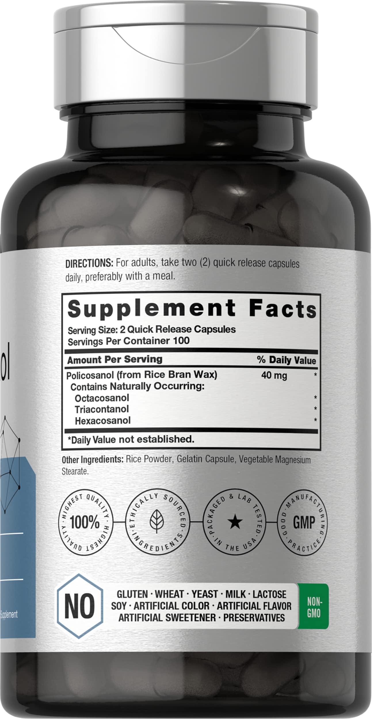 Policosanol 40mg | 200 Capsules | Non-GMO and Gluten Free | by Horbaach HorbäachBuy Supplements Australia