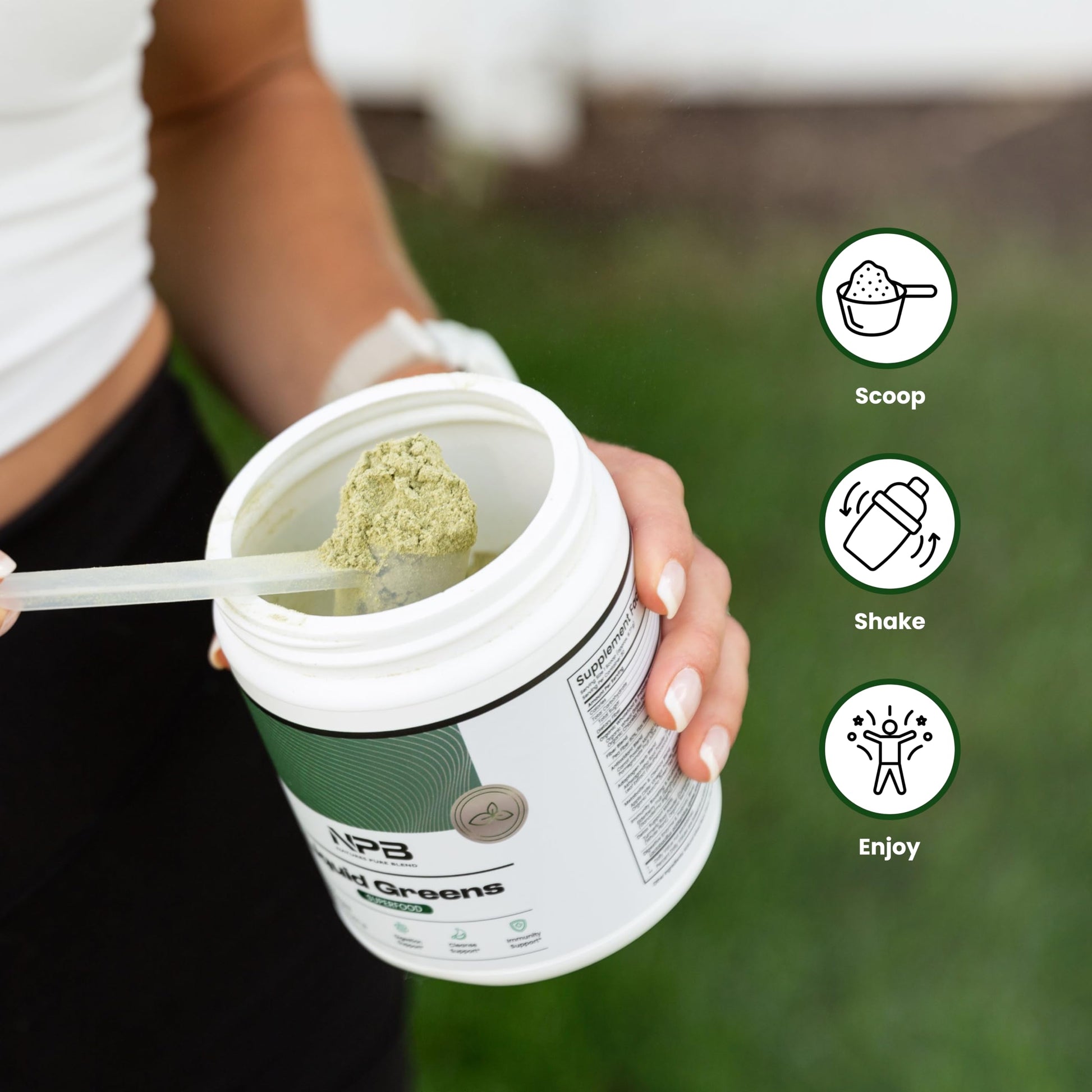 Nature's Pure Blend Super Greens Powder – Organic Greens Superfood Powder Supplements for Green Juice & Smoothie – Probiotic - Drink Mix for Energy Wellness and Digestion (Matcha Flavor, 30 Servings) Nature's Pure BlendBuy Supplements Australia