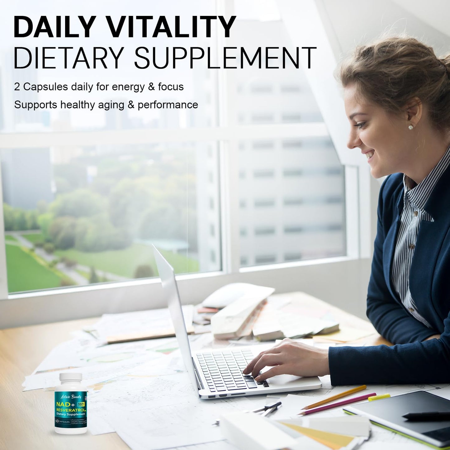 NAD+ Resveratrol Supplement with Quercetin – NMN Alternative for Cellular Energy Support, Focus & Healthy Aging – High Potency 500mg NAD+ Formula, Vegan, Non-GMO, Gluten-Free, Made in USA, 60 Capsules Active BountyBuy Supplements Australia