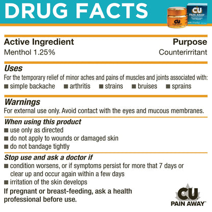 Arthritis Pain Relief Cream - C.U. Pain Away. Reduce Inflammation, Improve Mobility, Rapid Relief. Effective Muscle and Joint Pain Relief. All-Natural Ingredients. C.U. Pain AwayBuy Supplements Australia