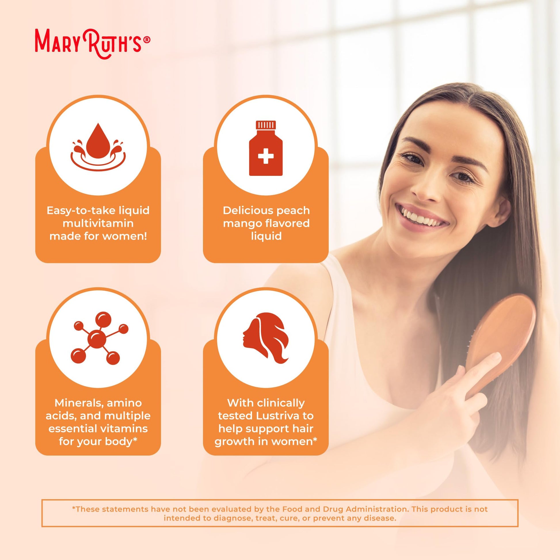 MaryRuth's Liquid Multivitamin+Hair Growth | Clinically Tested for Thicker Hair & Facial Wrinkles in Women | Biotin 10000mcg | Lustriva Hair Growth Supplement | MaryRuth OrganicsBuy Supplements Australia