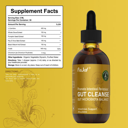 Fisjoy L-Carnitine & Herbal Liquid Drops – Gentle Daily Digestive Support with Pumpkin Seed, Clove & PAU D’Arco Extracts, Folate & Chromium, Vegan, Sugar-Free, 2 fl oz (60 mL) FisjoyBuy Supplements Australia