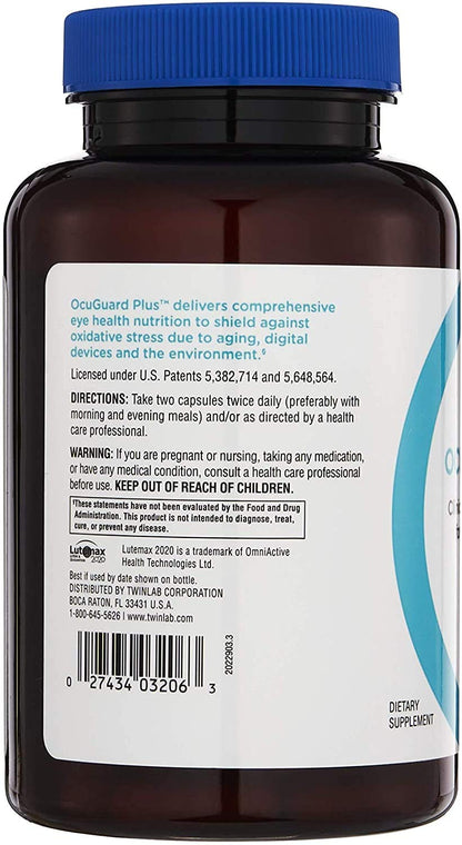 Twinlab Ocuguard Plus - Eye Supplement with Zinc, Vitamin A, C & D - 60 Veggie Capsules TwinlabBuy Supplements Australia