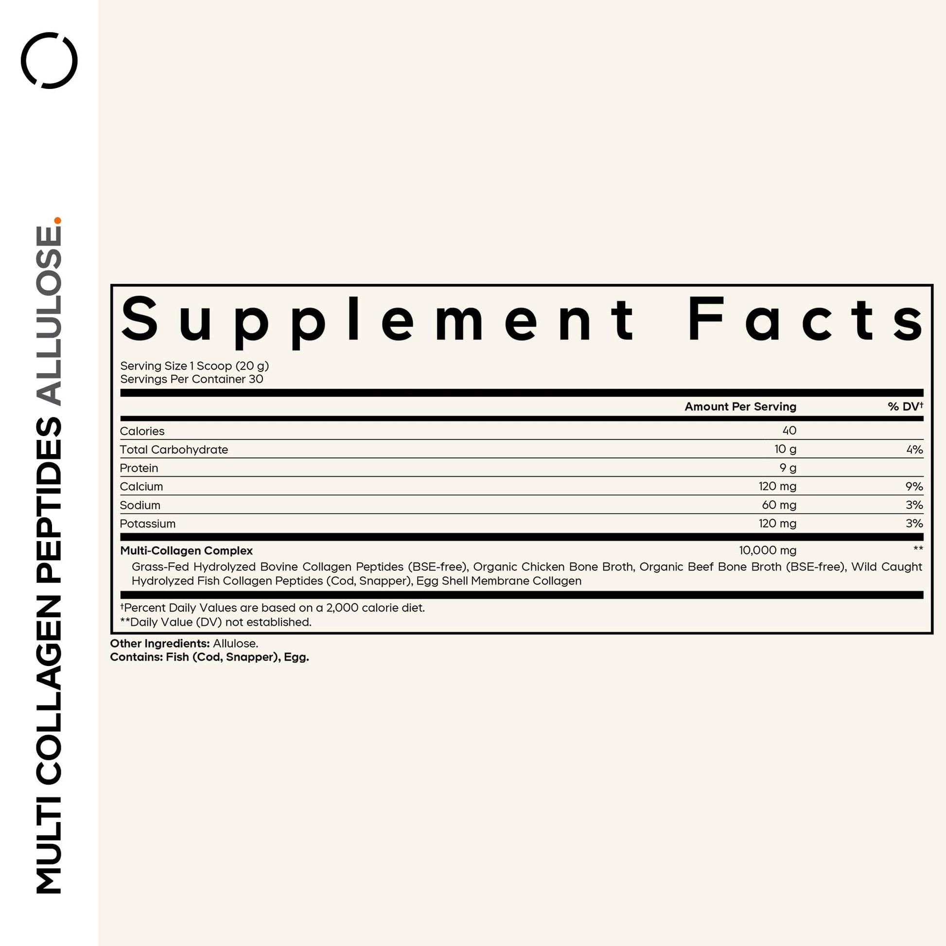 Codeage Multi Collagen Peptides Powder + Allulose - 5 Types - Grass-Fed Collagen - Rare Sugar Allulose Supplement - 0 Calorie Sweetener & 0 Carbs - 18 Amino Acids - Unflavored - Non-GMO - 30 Servings CodeageBuy Supplements Australia