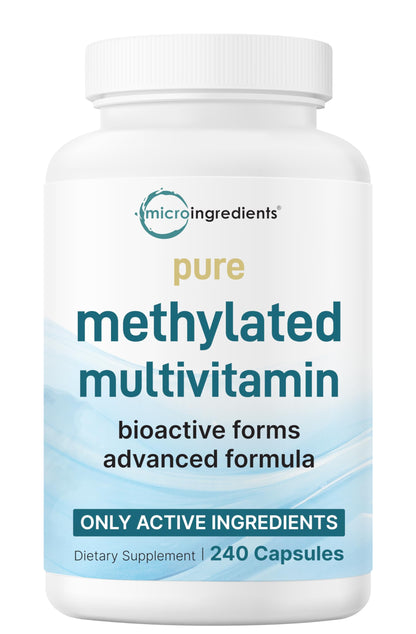 Micro Ingredients Pure Methylated Multivitamin, 240 Capsules | 19-in-1 Formula with Vitamins C, D, B12, Folate, Magnesium, Zinc & More | Micro IngredientsBuy Supplements Australia
