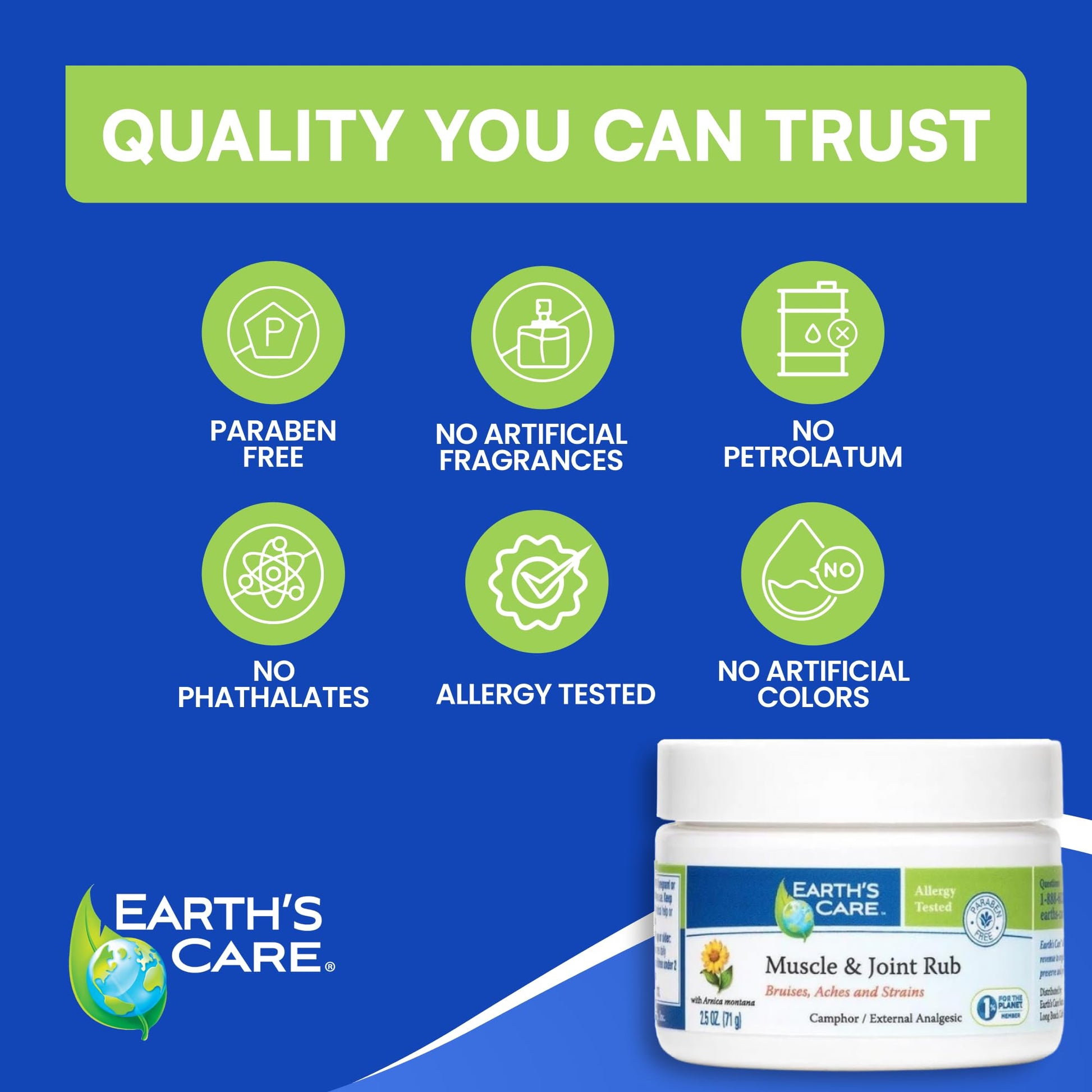 Earth's Care Muscle & Joint Rub - for Sore Muscles, Bruises, Aches and Strains - 2.5 OZ. Earth's CareBuy Supplements Australia