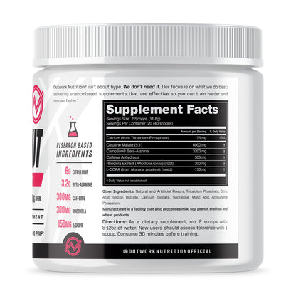 Outwork Nutrition Pre-Workout Supplement with Nootropics - Energy & Mental Focus Outwork NutritionBuy Supplements Australia