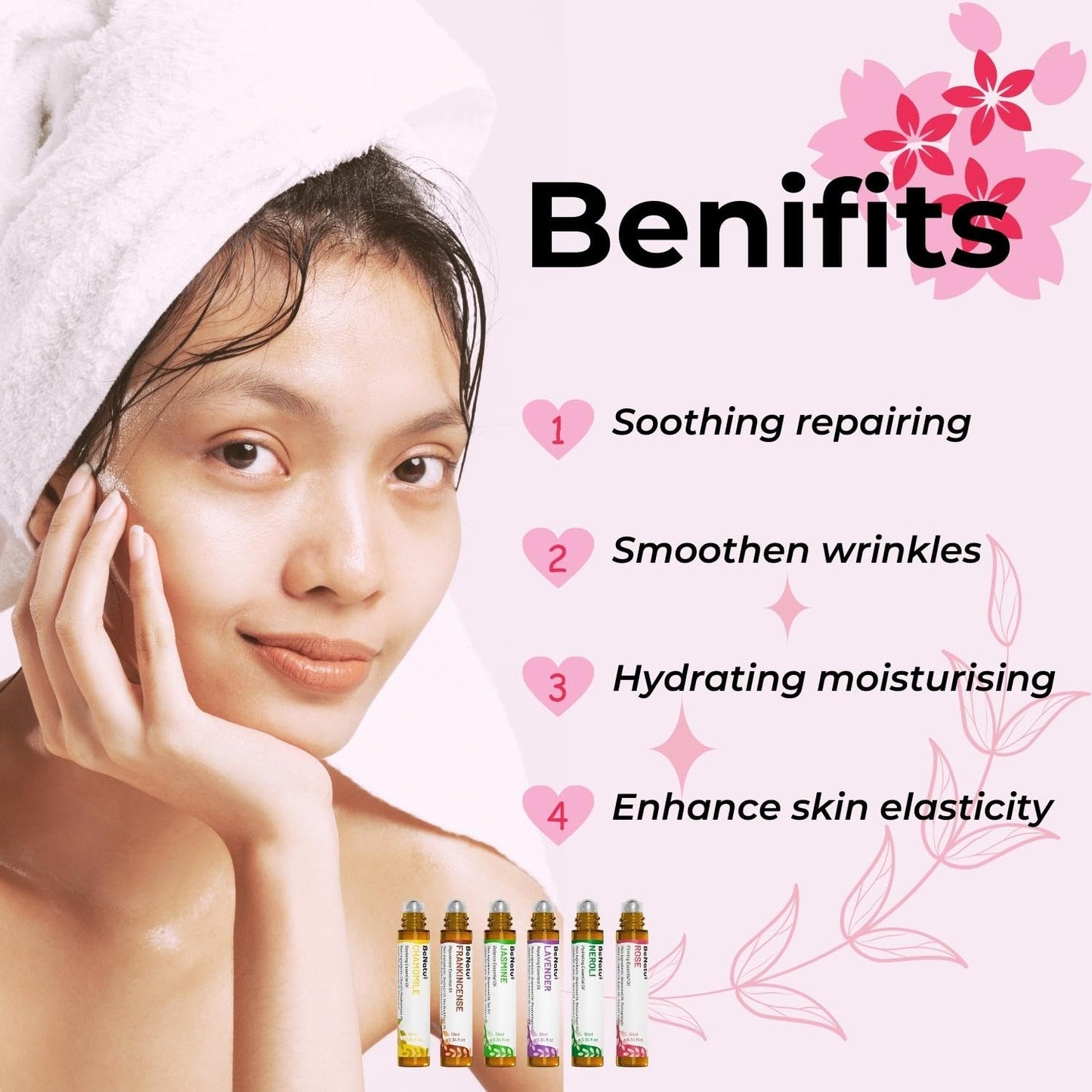 benatu 6-Pack Facial Essential Oils - Skin Care Set, 100% Pure Plant Extraction, Safe for Sensitive Skin benatuBuy Supplements Australia