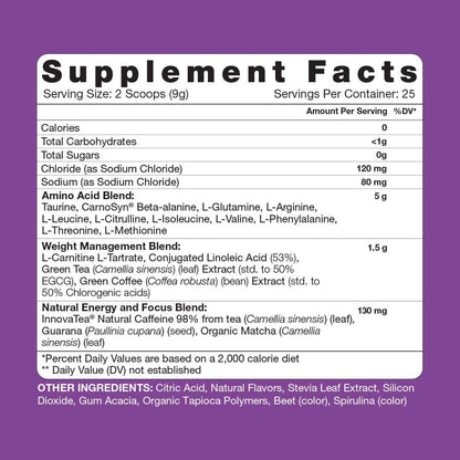 RSP NUTRITION Vegan AminoLean Pre Workout Energy (Acai 25 Servings) with AminoLean Recovery Post Workout Boost (Blood Orange 30 Servings)