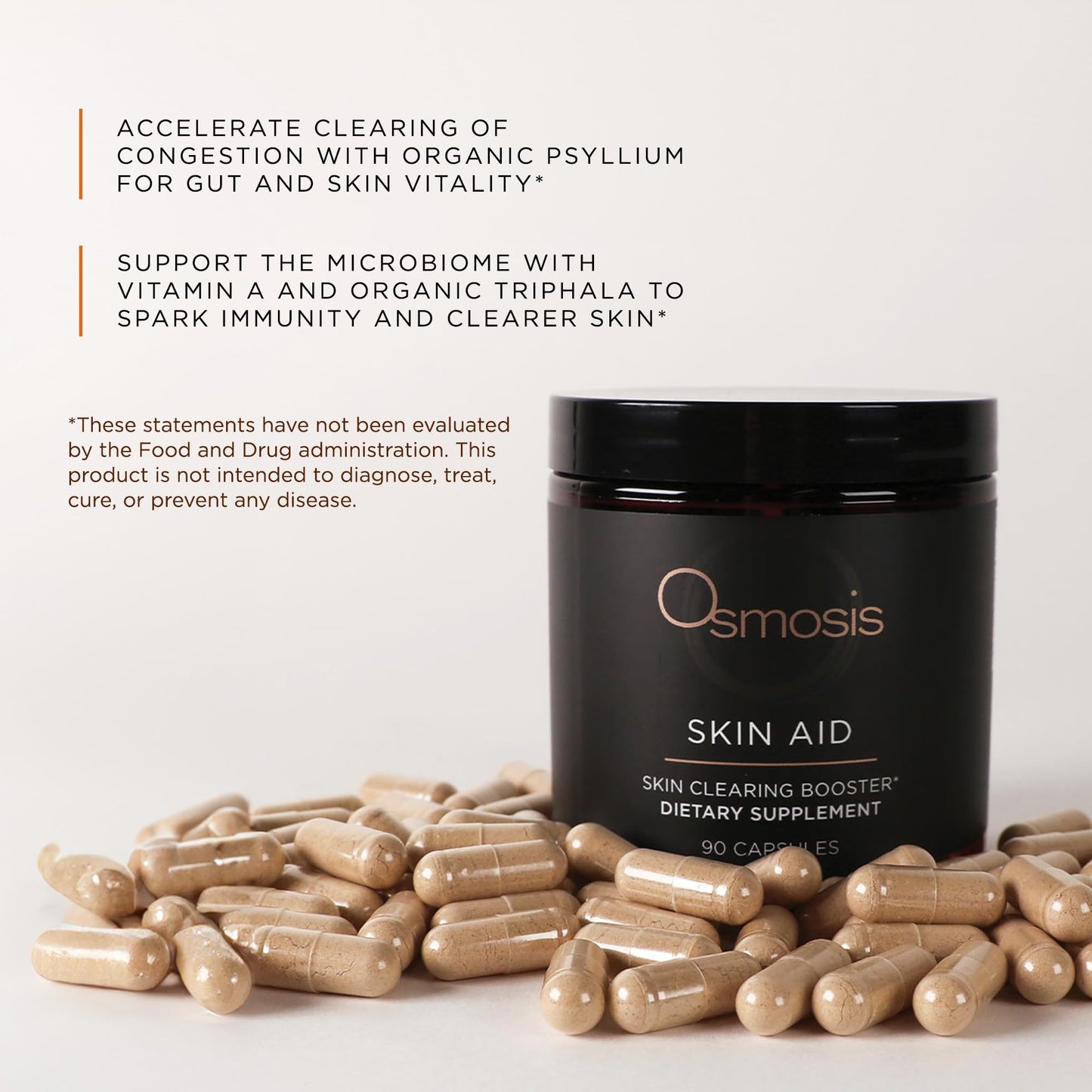 OSMOSIS Skin Aid Daily Supplement, Microbiome and Immunity Support, Vitamin A, for Acne and Blemish Prone Skin, 90 Count OSMOSISBuy Supplements Australia