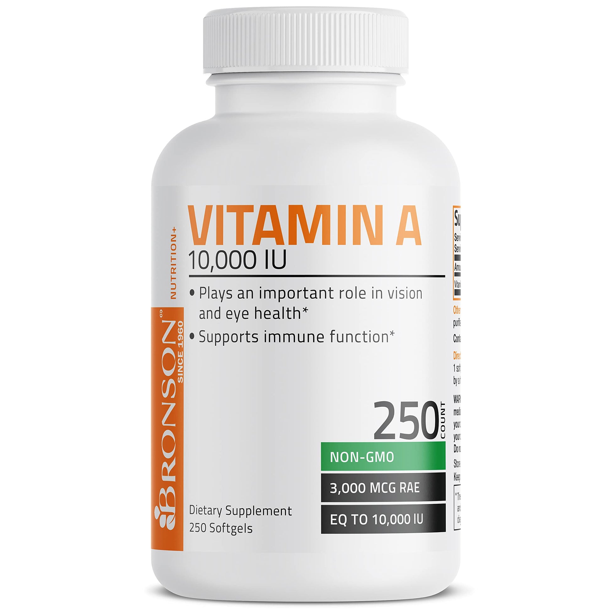 Bronson Vitamin A 10,000 IU Premium Non-GMO Formula Supports Healthy Vision BronsonBuy Supplements Australia