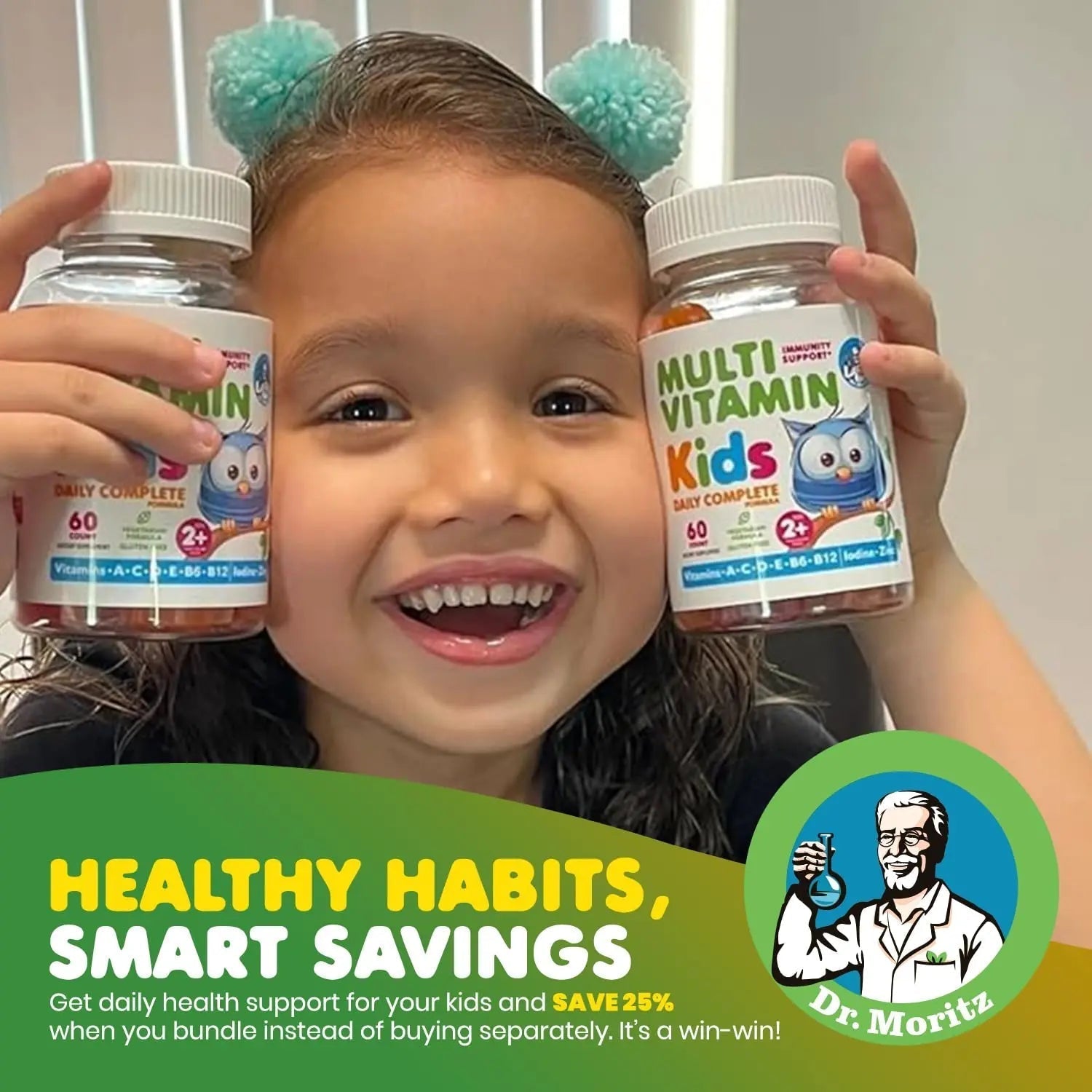 DR. MORITZ Omega 3 Gummies (90 Count) and Kids Multivitamin Gummies Bundle (60 Count) - for Daily Health Support - Vegan DHA Omega 3 for Kids DR. MORITZBuy Supplements Australia