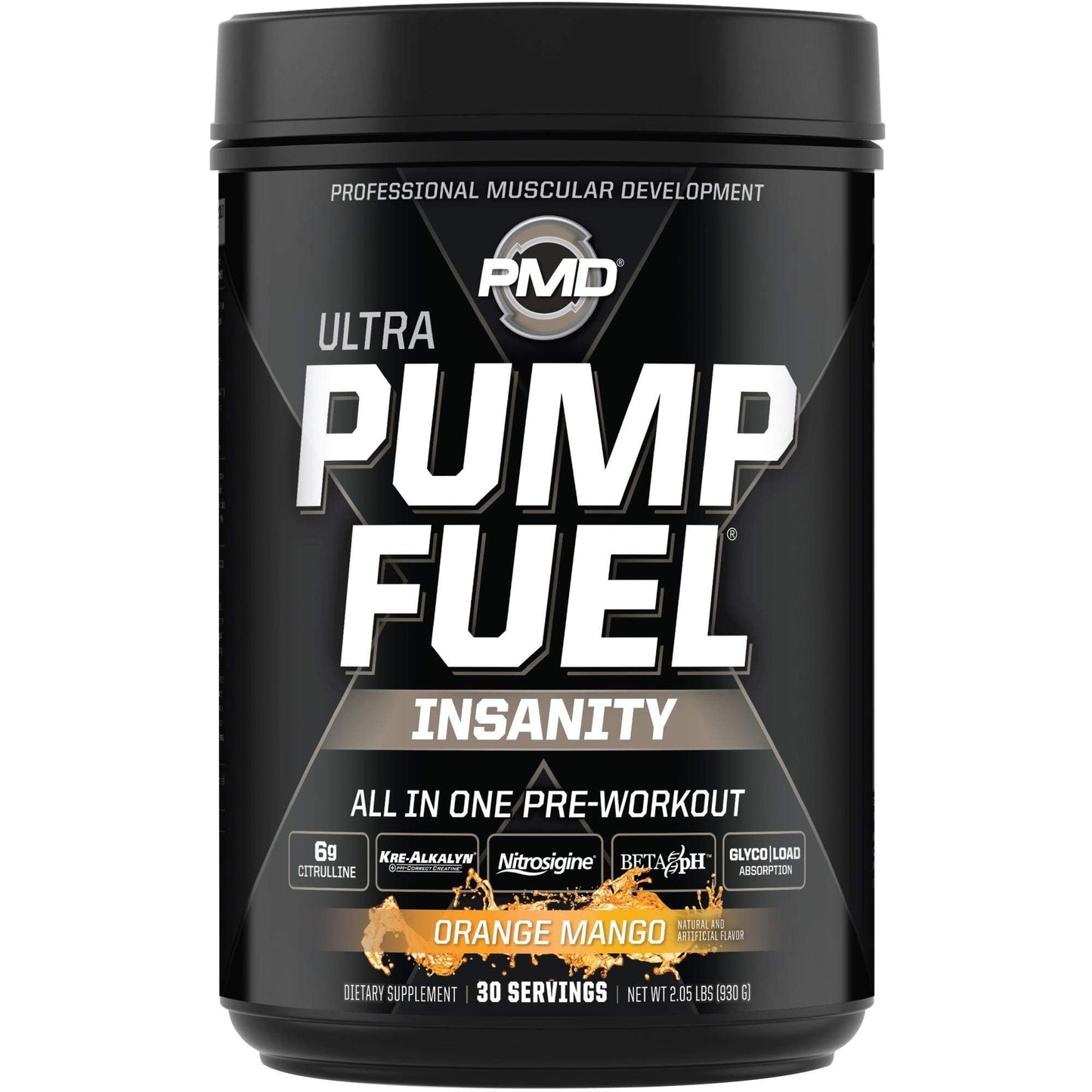 PMD Sports Ultra Pump Fuel Insanity - Pre Workout - Tropical Orange Mango (30 Servings) Sports CG5 Premium Creatine and L-Glutamine Powder (60 Servings)