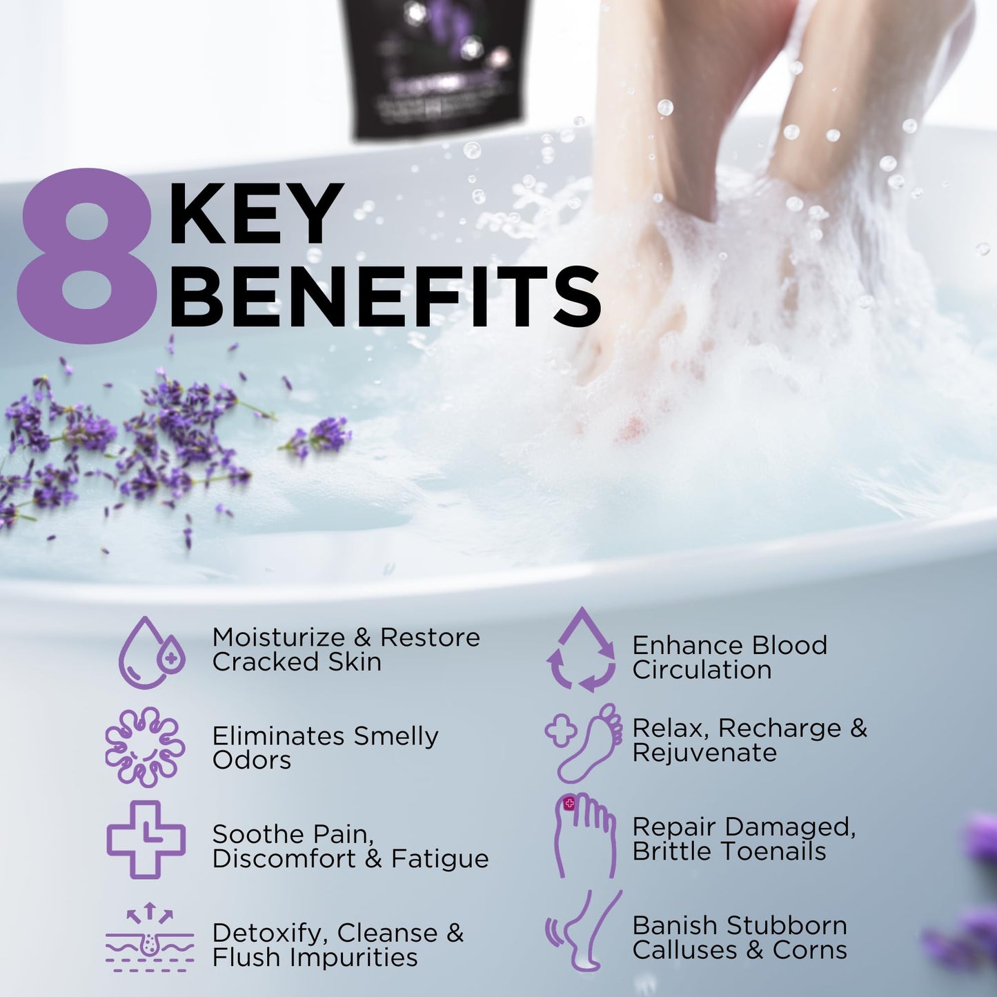 Calming Lavender Foot Soak with Epsom Salt, Made in USA, Foot Soak Soothes Sore Tired DAILY REMEDYBuy Supplements Australia