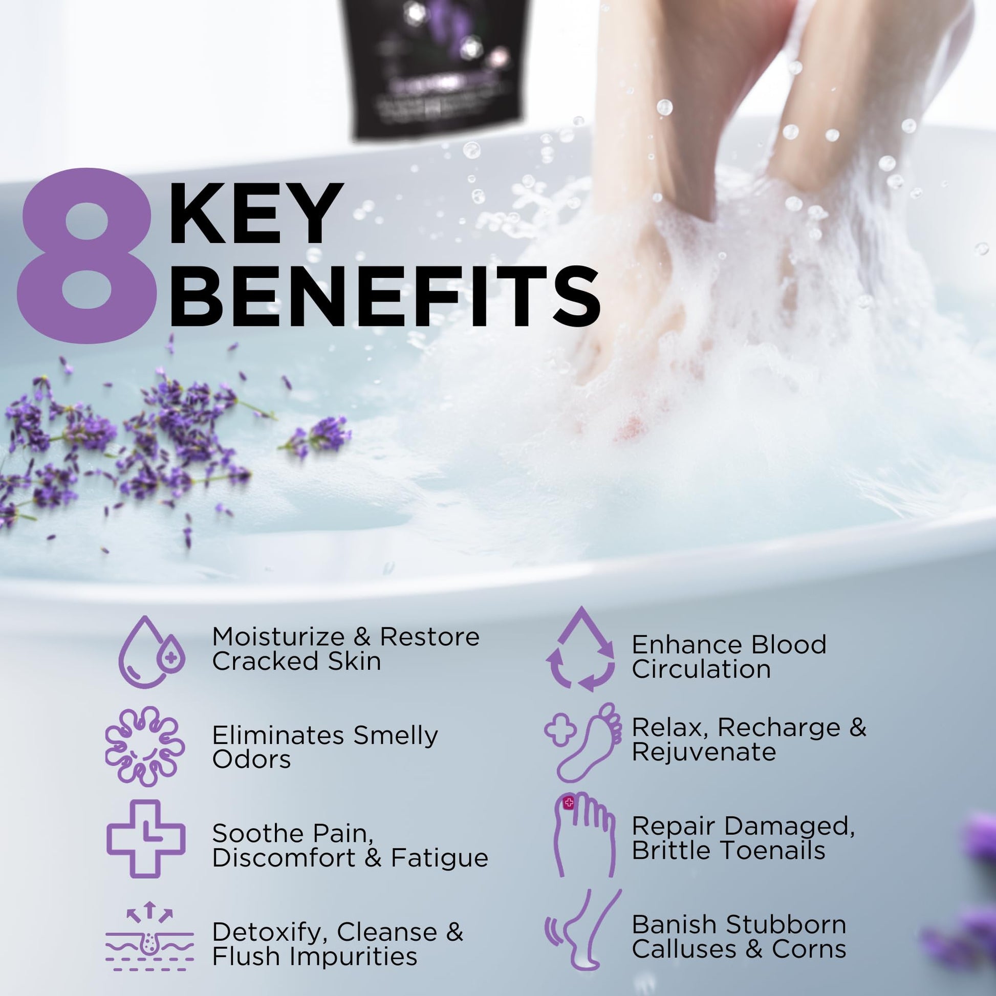 Calming Lavender Foot Soak with Epsom Salt, Made in USA, Foot Soak Soothes Sore Tired DAILY REMEDYBuy Supplements Australia