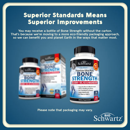 Bone Strength Supplement with Calcium + D3, K2 & Magnesium - Highly Absorbable BioSchwartzBuy Supplements Australia