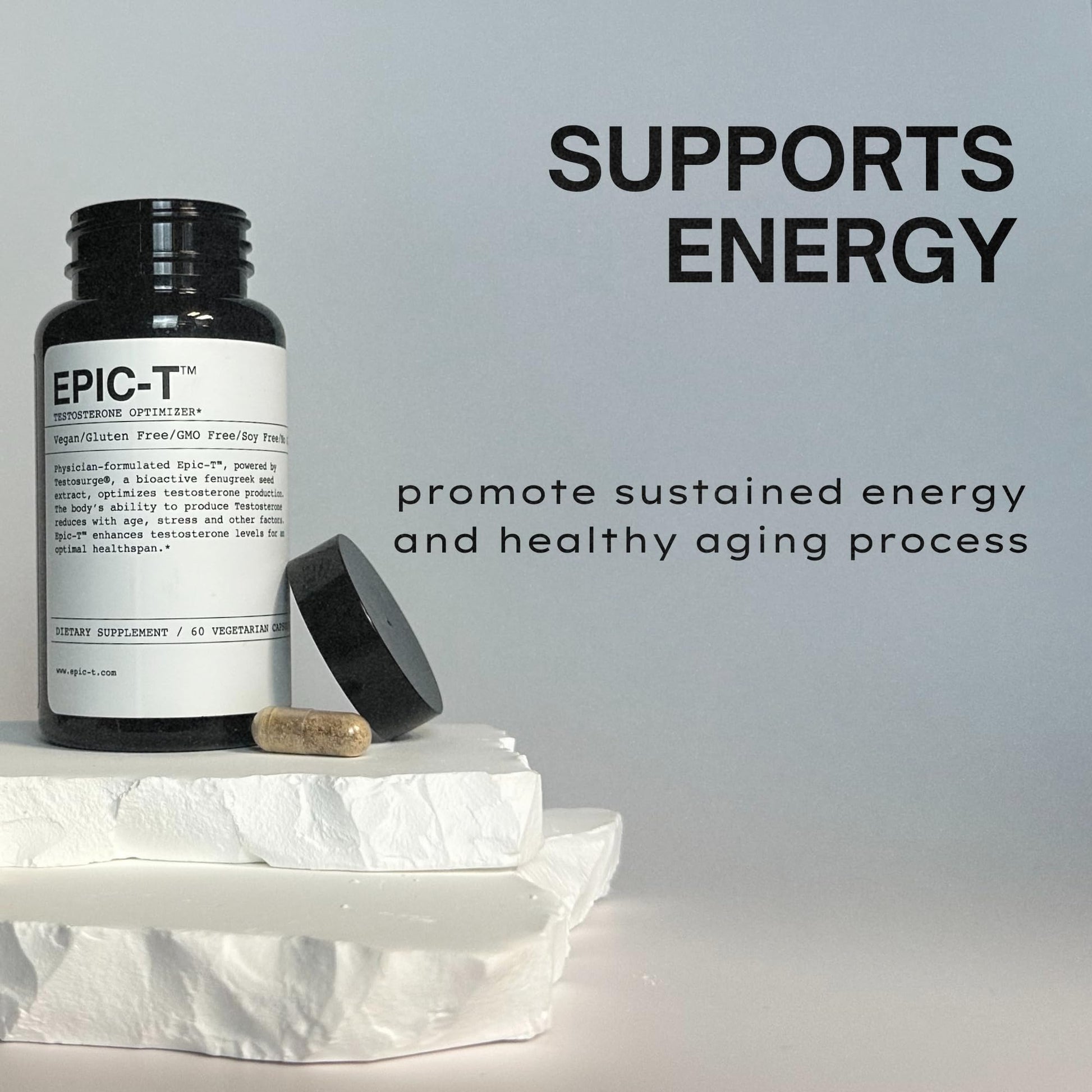 EPIC-T Testosterone Support Supplement for Men | Plant-Based Formula with Testosurge, B-Complex, B12, Zinc & Boron | Vegan, Non-GMO Daily Support EPICBuy Supplements Australia
