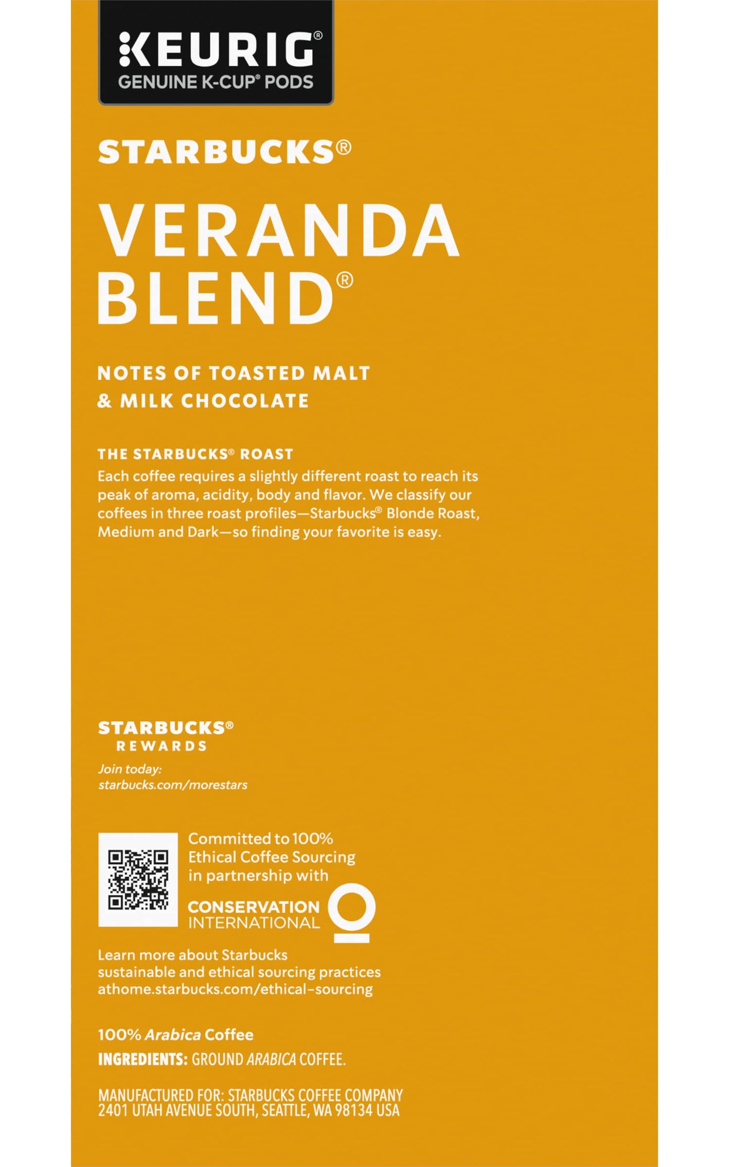 Starbucks Veranda Blend Coffee K-Cups,4/24 Pack-96 K-Cups StarbucksBuy Supplements Australia