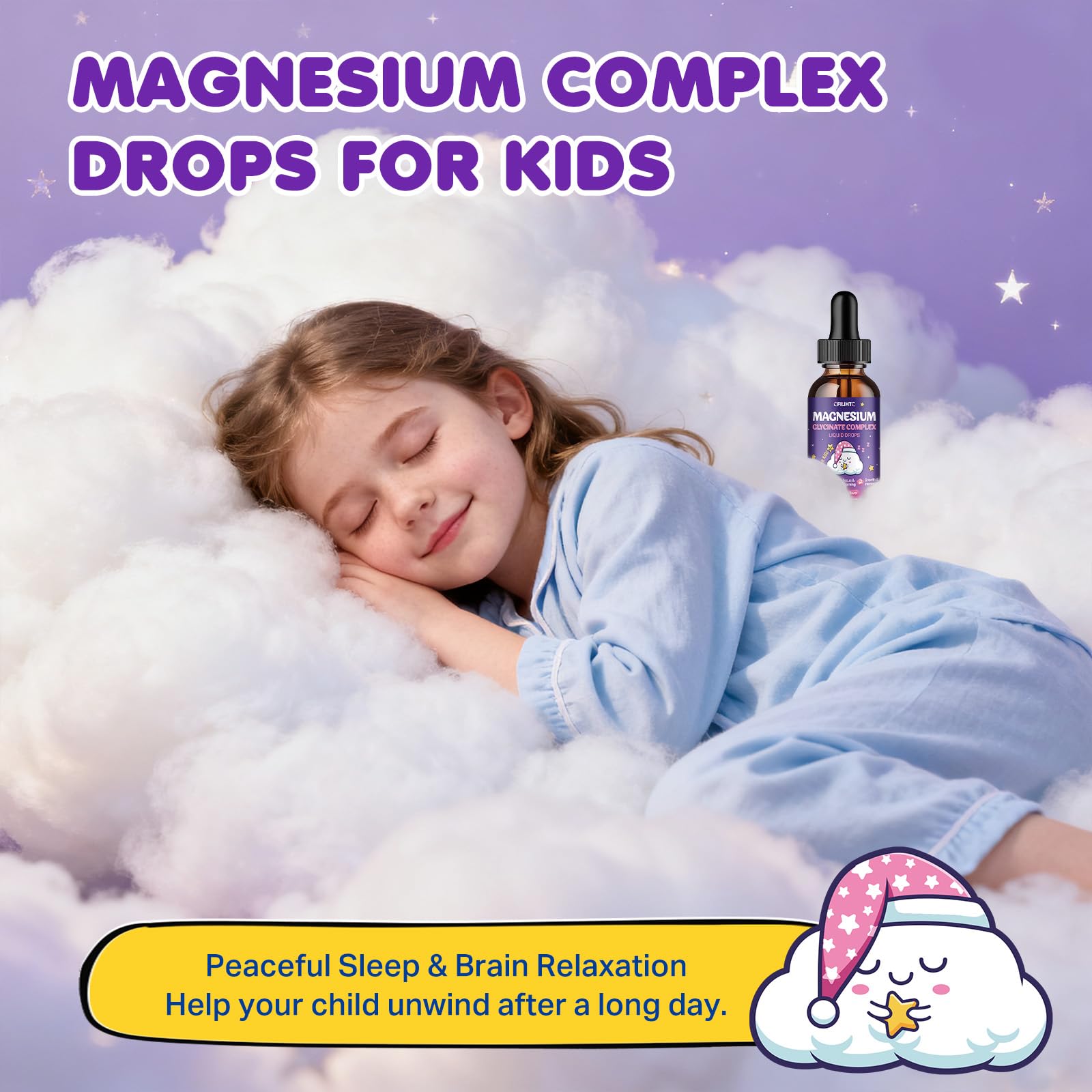 Magnesium Glycinate Liquid for Kids - Magnesium Bisglycinate Drops with L-Theanine, Chamomile & Vitamin B6, B12, C, D3 for Sleep, Relaxation, Immune Support, Calm & Focus - 2 Fl Oz, Strawberry Flavor CFILIHTCBuy Supplements Australia
