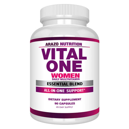 Arazo Nutrition Vital One Multivitamin for Women - Daily Wholefood Supplement - 90 Vegan Capsules Arazo Nutrition