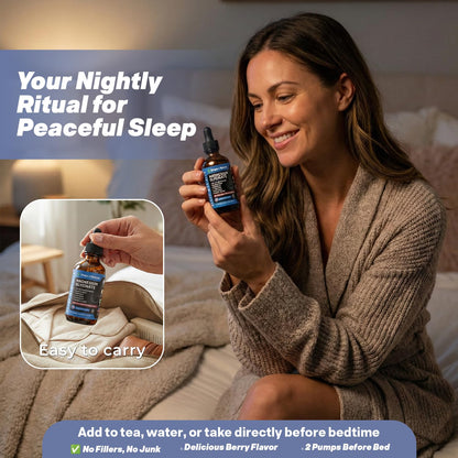 Magnesium Glycinate & Ashwagandha Liquid Drops with Valerian Root, Chamomile, Passion Flower, Lemon Balm & L-Theanine - Vegan Fast Absorption - Supplement for Wellness & Relaxation (Mixed Berry, 60mL) Drops Of NatureBuy Supplements Australia