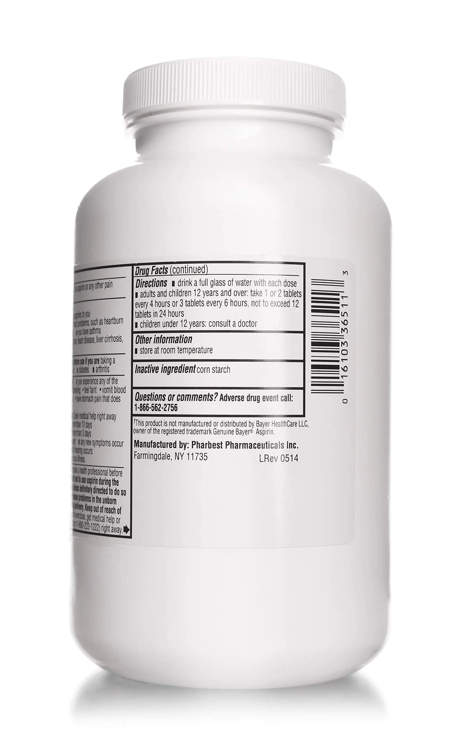 PHARBEST Aspirin 325 mg | Regular Strength | 1000 Count Uncoated Tablets PHARBESTBuy Supplements Australia