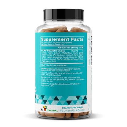 Chanca Piedra Stone Breaker - The Original Stone Breaking Formula with Celery Seed & Parsley - Supports Kidney, Gallbladder & Urinary Tract Cleansing to Help Flush Impurities - 60 Vegetarian Capsules Eu NaturalBuy Supplements Australia