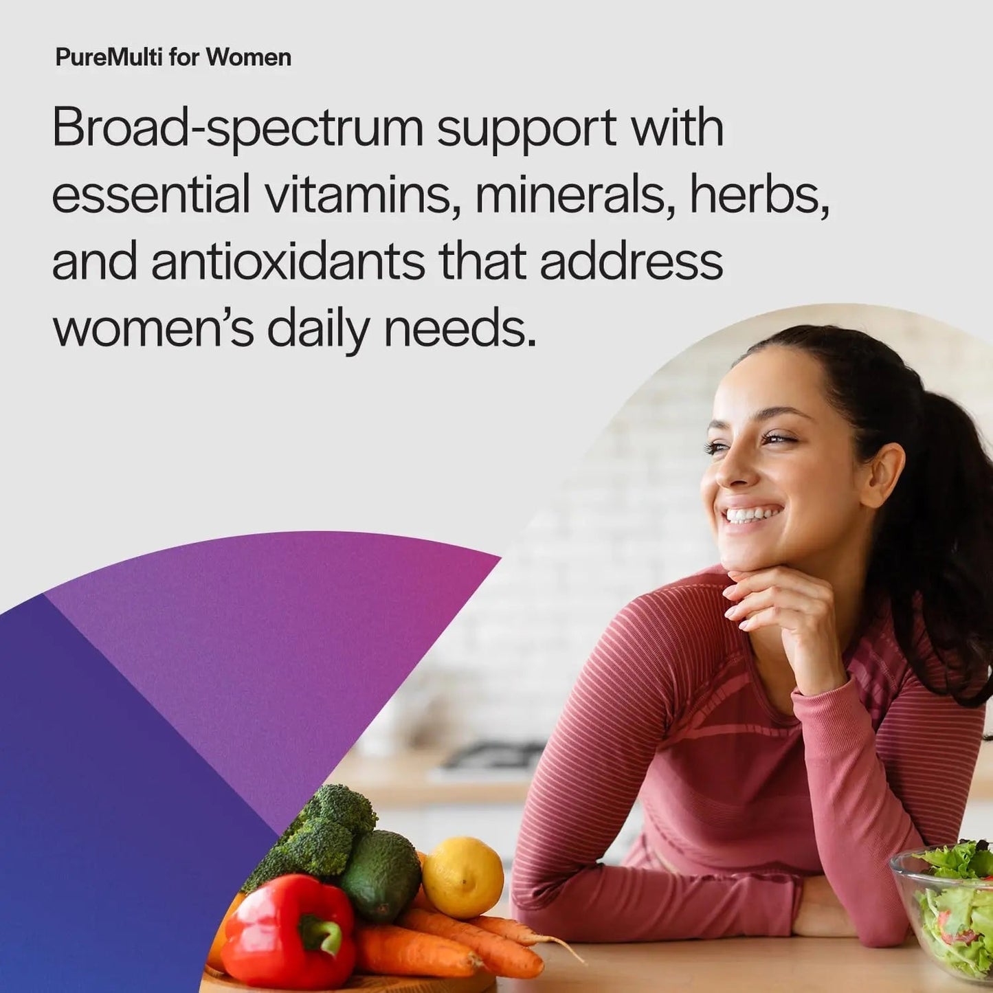 PureFormulas PureMulti for Women - Comprehensive Multivitamin for Women with Essential Nutrients and Herbal Support Womens Daily Multivitamins PureFormulas