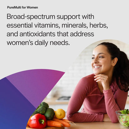 PureFormulas PureMulti for Women - Comprehensive Multivitamin for Women with Essential Nutrients and Herbal Support Womens Daily Multivitamins PureFormulas