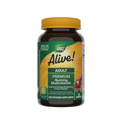 Nature's Way Alive! Adult Premium Multivitamin Gummy, Full B-Vitamin Complex, Supports Energy Metabolism & Heart Health*, 90 Gummies Nature's WayBuy Supplements Australia