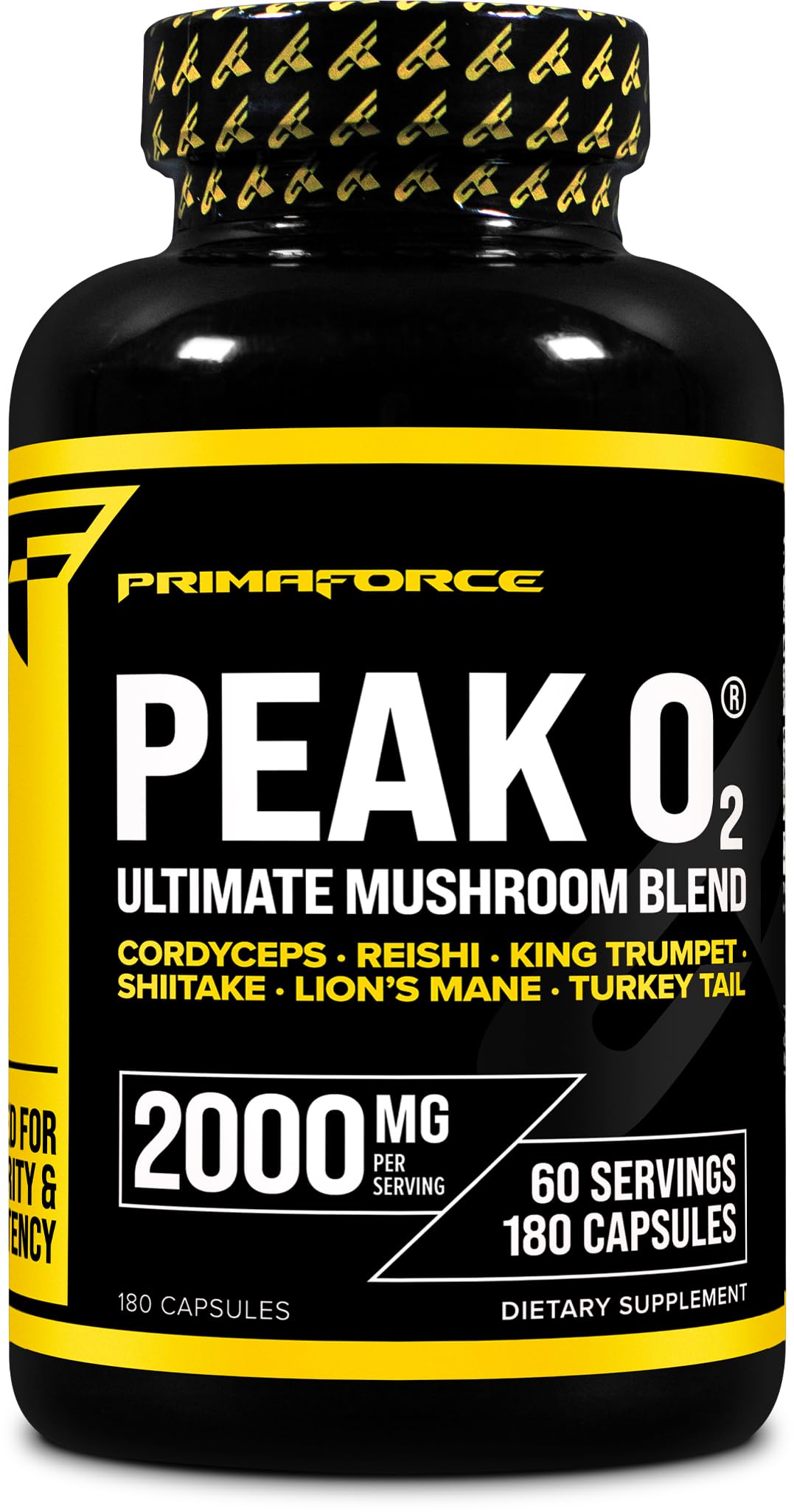 Primaforce Peak O2 Performance Mushroom Powered Oxygen Absorption Booster (180 Capsules) (2,000 mg Per Serving, 60 Servings) - Athletic Performance Supplement, Ultimate Mushroom Blend PrimaforceBuy Supplements Australia