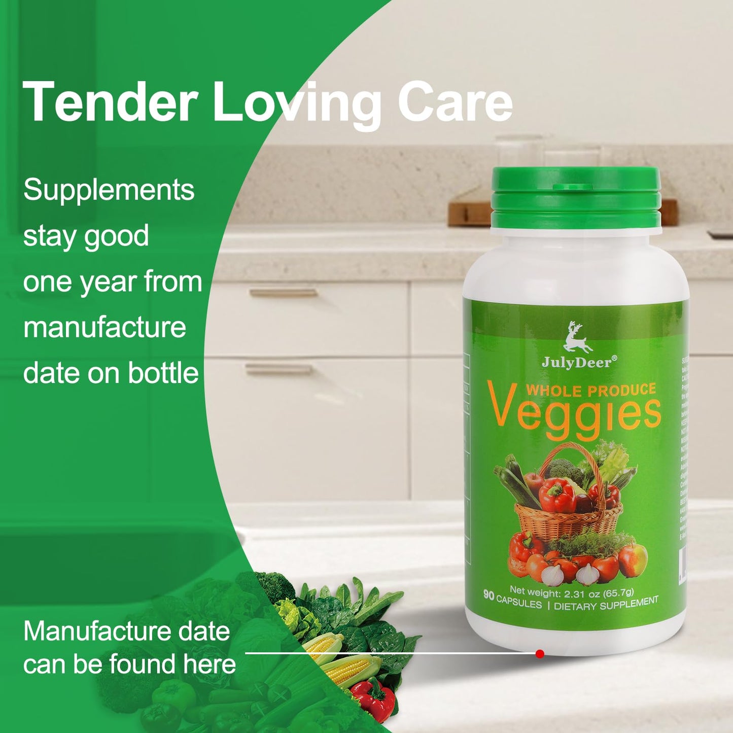Fruit and Veggies Supplement Ingredients Natural – 4 Bottles 360 Total Vegetarian Capsules | Balance of Natural 16+18 Whole Fruits & Veggies Blend | Fresh Superfood Formula with Vitamins and Minerals JulyDeerBuy Supplements Australia