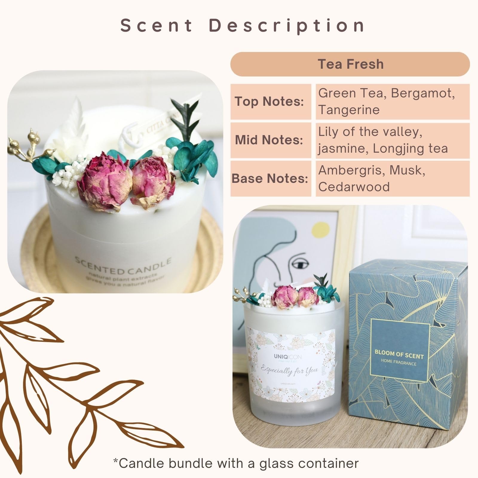 Natural Soy Scented Pillar Candles with Glass, Classic 10 oz Luxury Non Toxic White Bathroom Candle uniqiconBuy Supplements Australia