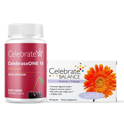 Celebrate Vitamins CelebrateONE Bariatric Multivitamin 18mg Iron & Balance Probiotic + Prebiotic Capsules Bundle – Supports Digestive Health, Iron Levels Celebrate Bariatric SupplementsBuy Supplements Australia