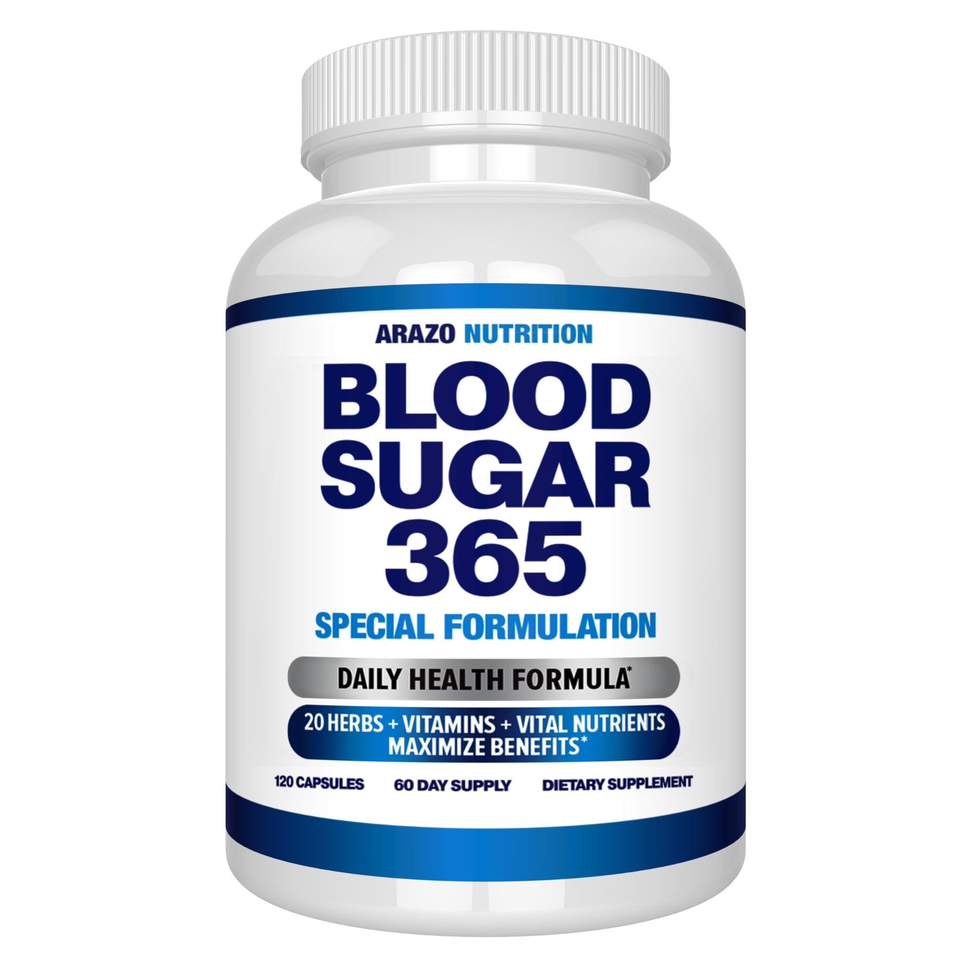 Arazo Nutrition Blood Sugar 365 Supplement – Supports Healthy Energy Levels - 120 Herbal Pills - 60 Day Supply Aus HealthcareBuy Supplements Australia
