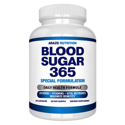 Arazo Nutrition Blood Sugar 365 Supplement – Supports Healthy Energy Levels - 120 Herbal Pills - 60 Day Supply Aus HealthcareBuy Supplements Australia