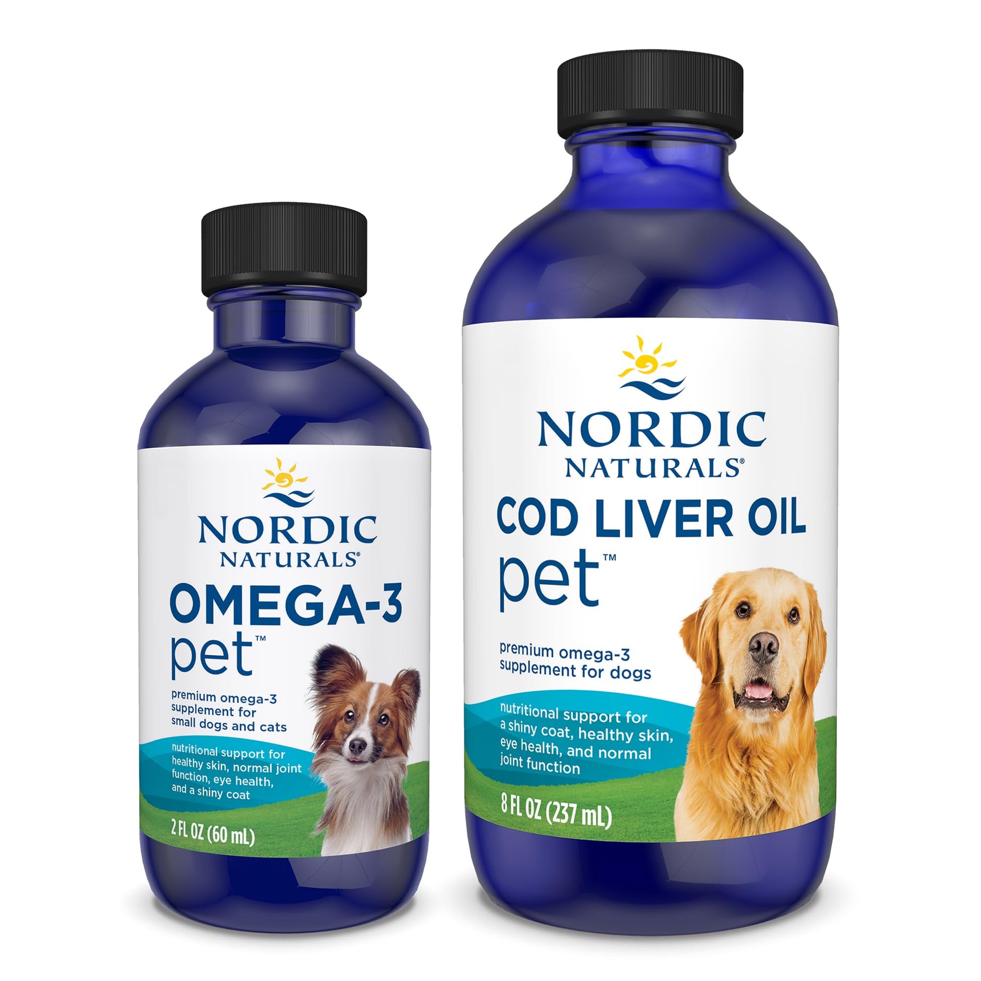 Nordic Naturals Omega-3 Pet Bundle - 2 oz Omega-3 Fish Oil for Small Dogs & Cats, 8 oz Pet Cod Liver Oil Promotes Heart, Skin, Coat, & Immune Health Nordic NaturalsBuy Supplements Australia