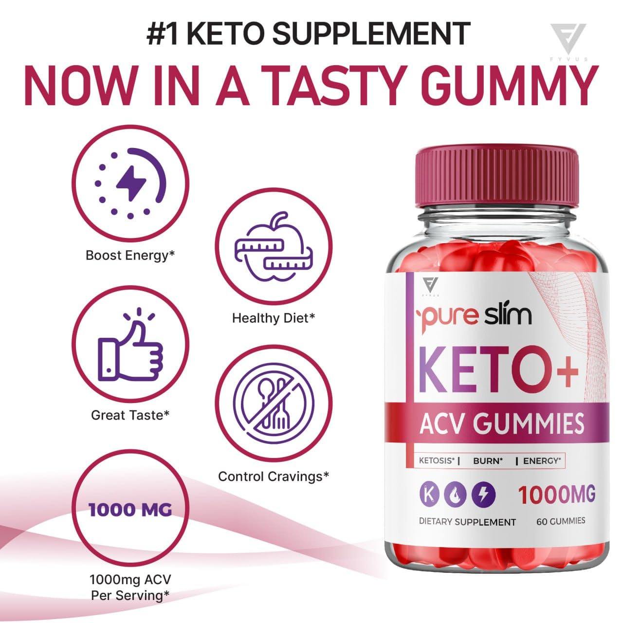 (5 Pack) Pure Slim Keto ACV Gummies, Pure Slim Keto ACV Gummies Advanced Weight Loss FyvusBuy Supplements Australia